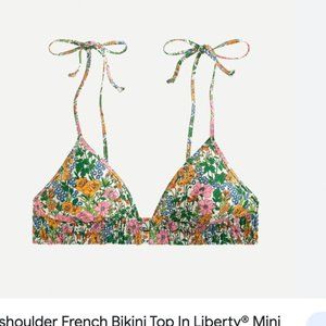 J. Crew tie-shoulder French bikini top in Liberty mini floral walk